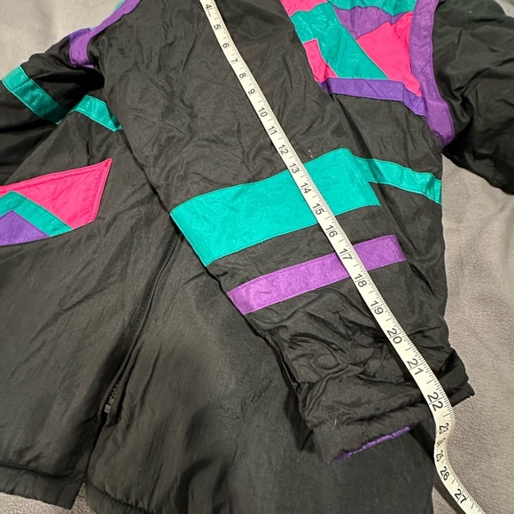 VTG 80’s Huband for Her Puffer Jacket. Geometric pattern Pink, Purple, Teal. Sm - Picture 5 of 15